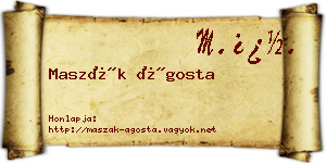 Maszák Ágosta névjegykártya